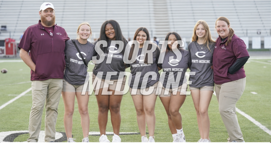 Picture of Sports Medicine club at the Houston vs. Collierville game. Taken by Roger Cotton