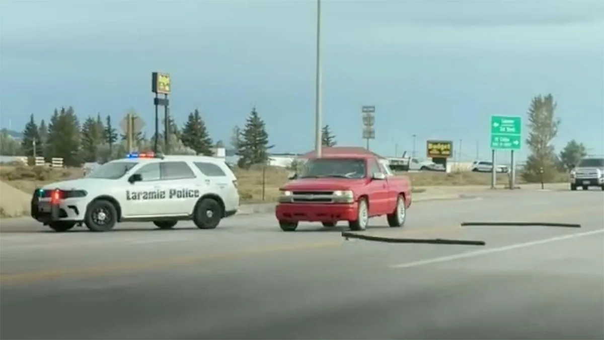 Stolen Red Silverado Leads Wyoming Deputies on 100 Mph Laramie Chase Before Crash, Foot Pursuit and Arrest Near Roger Canyon Road Thursday